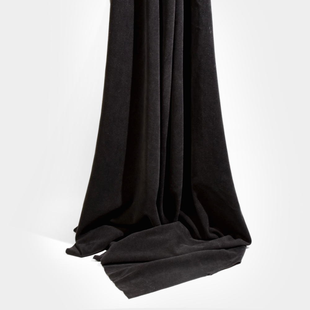 Flame Retardant Warp brushed Knitted Fabrics in Black, Polyester, 150cm Width