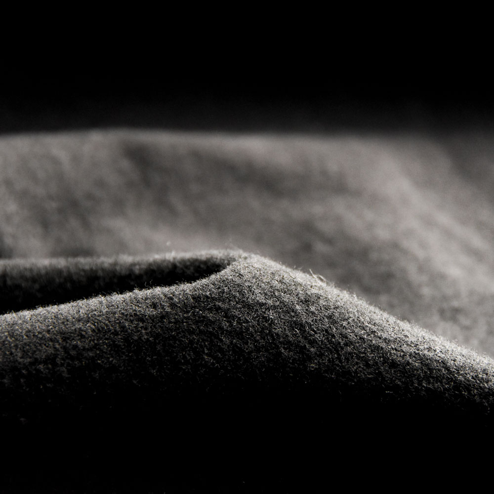 Flame Resistant Brushed Fabric for Home Textile in Black, Polyester, 150cm Width