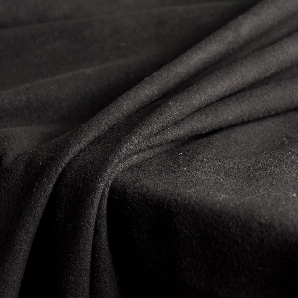 Flame Resistant Brushed Fabric for Home Textile in Black, Polyester, 150cm Width