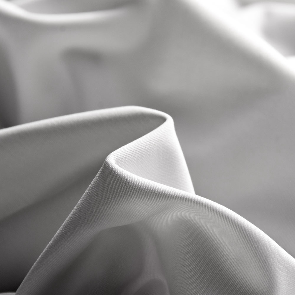 Inherent Flame Retardant Warp Spandex Fabric in White, Polyester, 320cm Width
