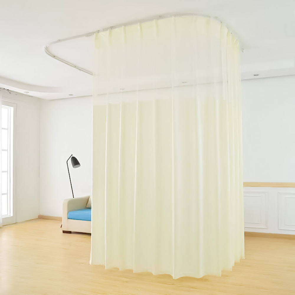 Fire Resistant Polyester Hospital Curtains with Flame Retardant and Hooks