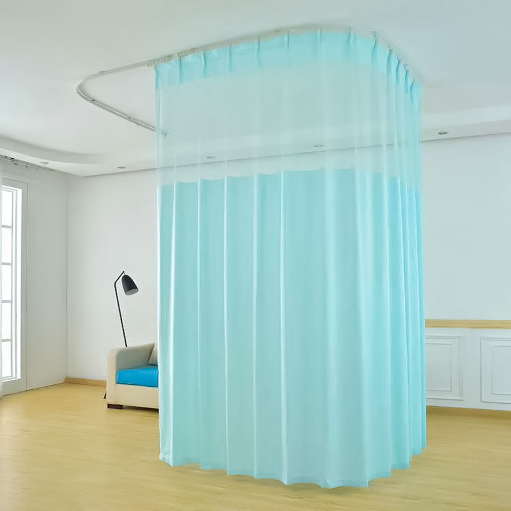 Fire Resistant Polyester Hospital Curtains with Flame Retardant and Hooks