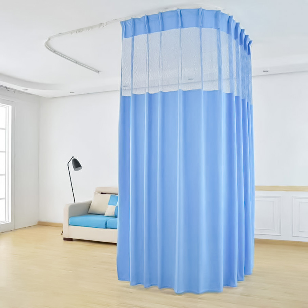 Fire Resistant Polyester Hospital Curtains with Flame Retardant and Hooks