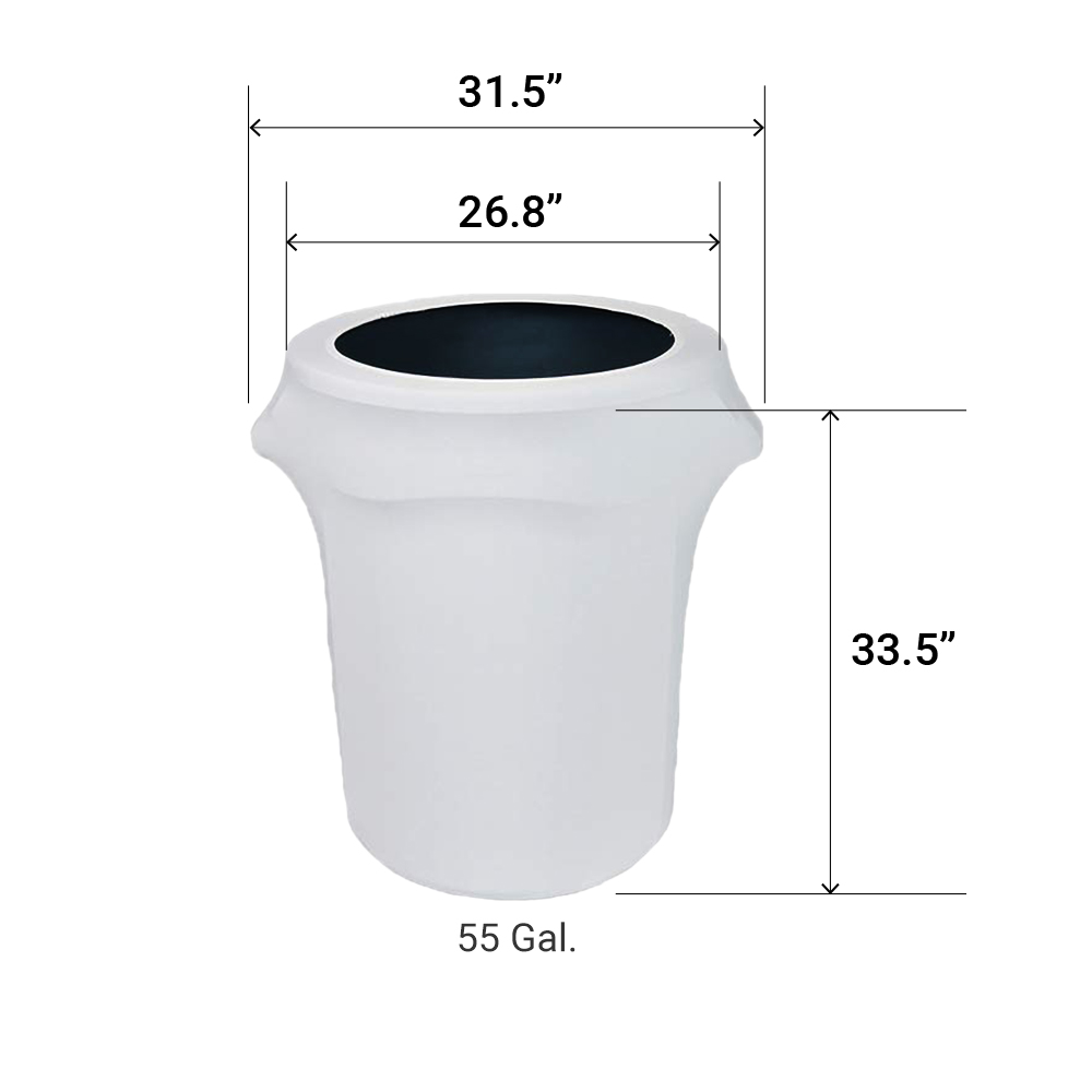 Fire Resistant Poly Spandex Fabric Trash Can Cover for Party Decorations