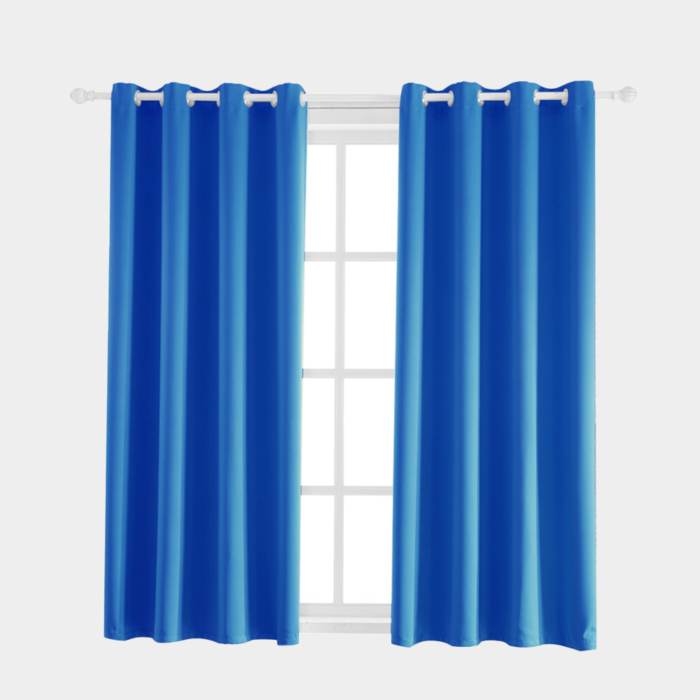 Inherent Flame Resistant Dimout Fabric Thermal Insulated Blackout Curtain in Royal Blue