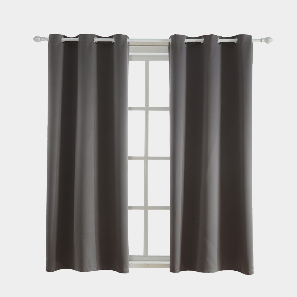 Inherent Flame Resistant Dimout Fabric Polyester Blackout Curtain in Grey