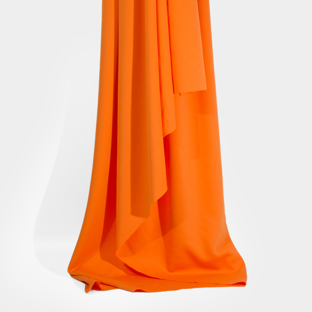 Fireproof Scuba Upholstery Fabric in DarkOrange, Polyester, 150cm Width