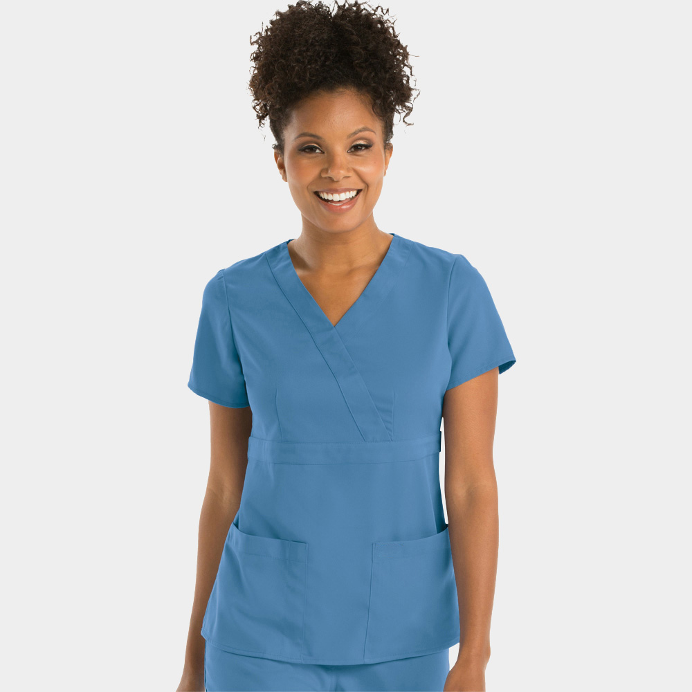 Flame Retardant Women Hospital Staff Uniform With Short Sleeves