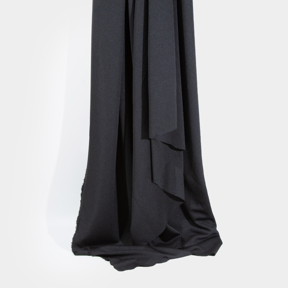Fireproof Scuba Fabric for Handicrafts in Black, Polyester, 150cm Width