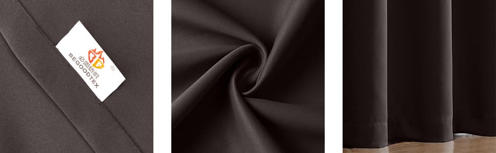 Exclusive Home Tende Oscuranti In Twill Rasatello - Coppia 132x243 Cm, Colore Caffè, Con Occhielli