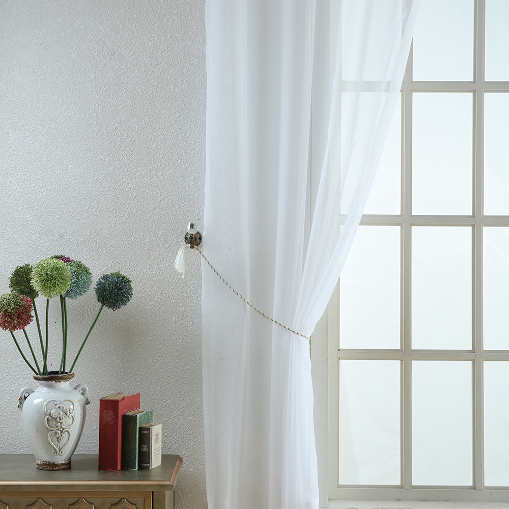 Fire Resistant Sheer Voile Window Curtain Grommet Bedroom Living Room