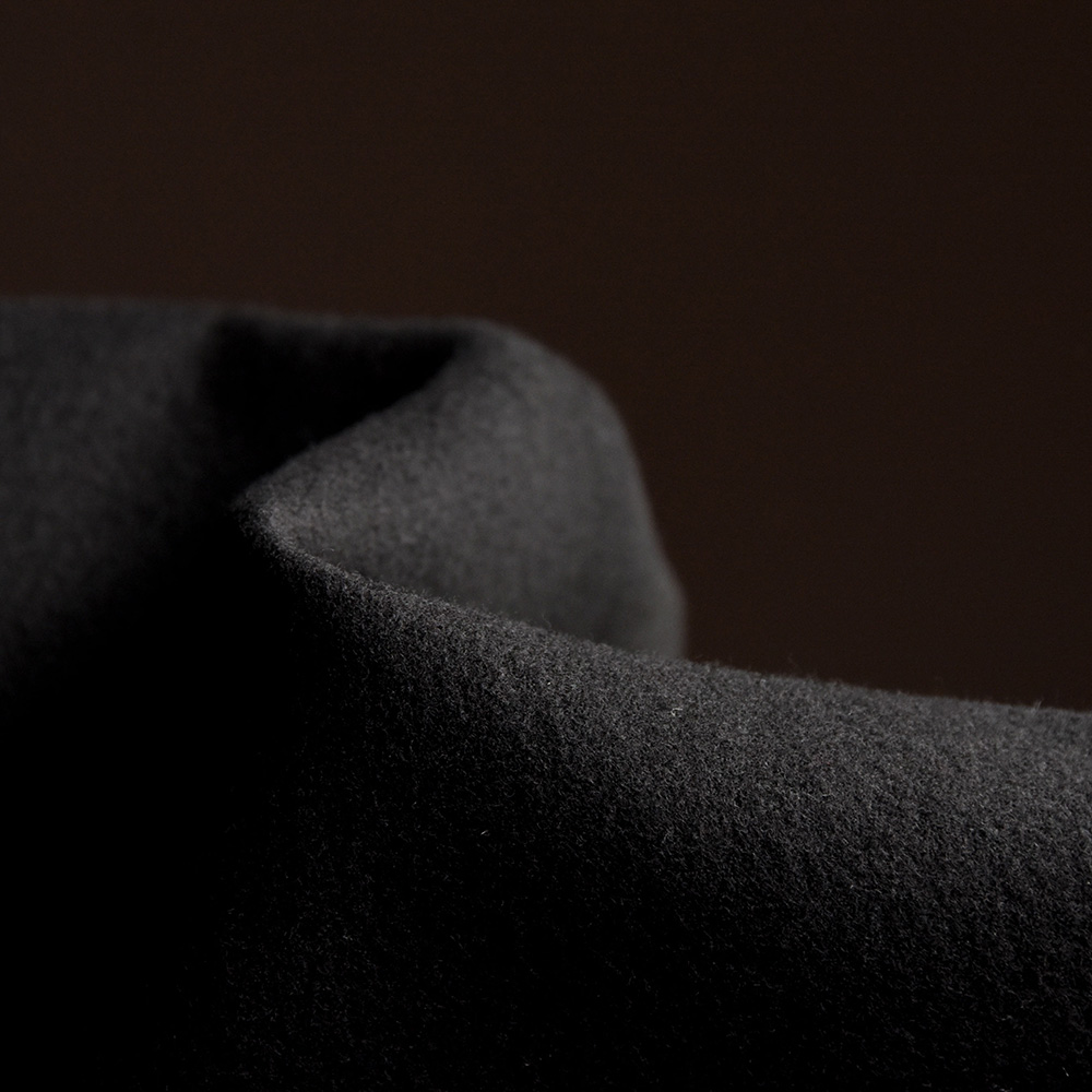 Flame Retardant Brushed Fabric  for Industry in Black, Polyester,150cm Width