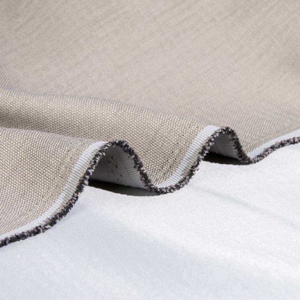 Fireproof Linen Blackout Fabric in LightGray, Polyester, 300cm Width, for Hotels