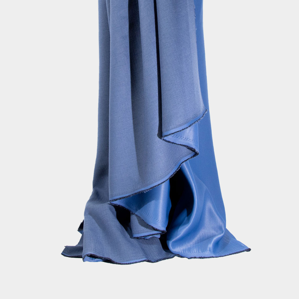 Fireproof Linen Blackout Fabric in SteelBlue, Polyester, 300cm Width, for Office Space