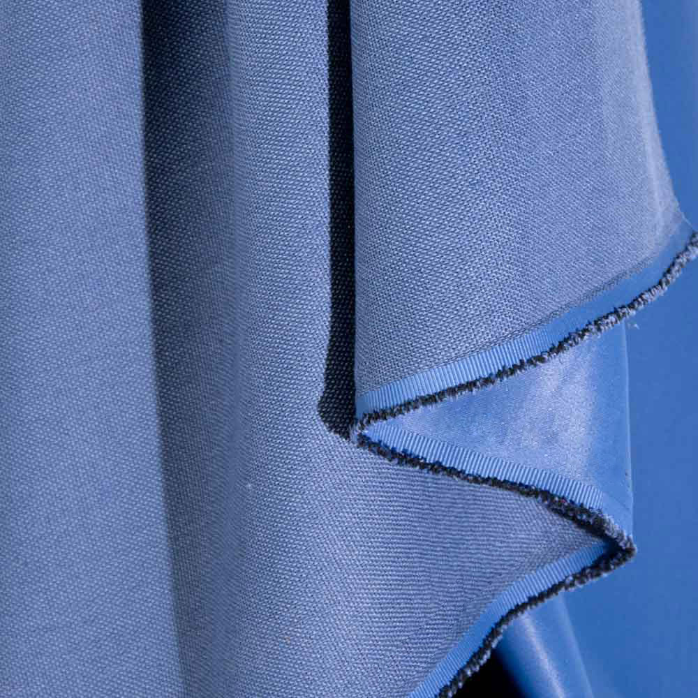Fireproof Linen Blackout Fabric in SteelBlue, Polyester, 300cm Width, for Office Space