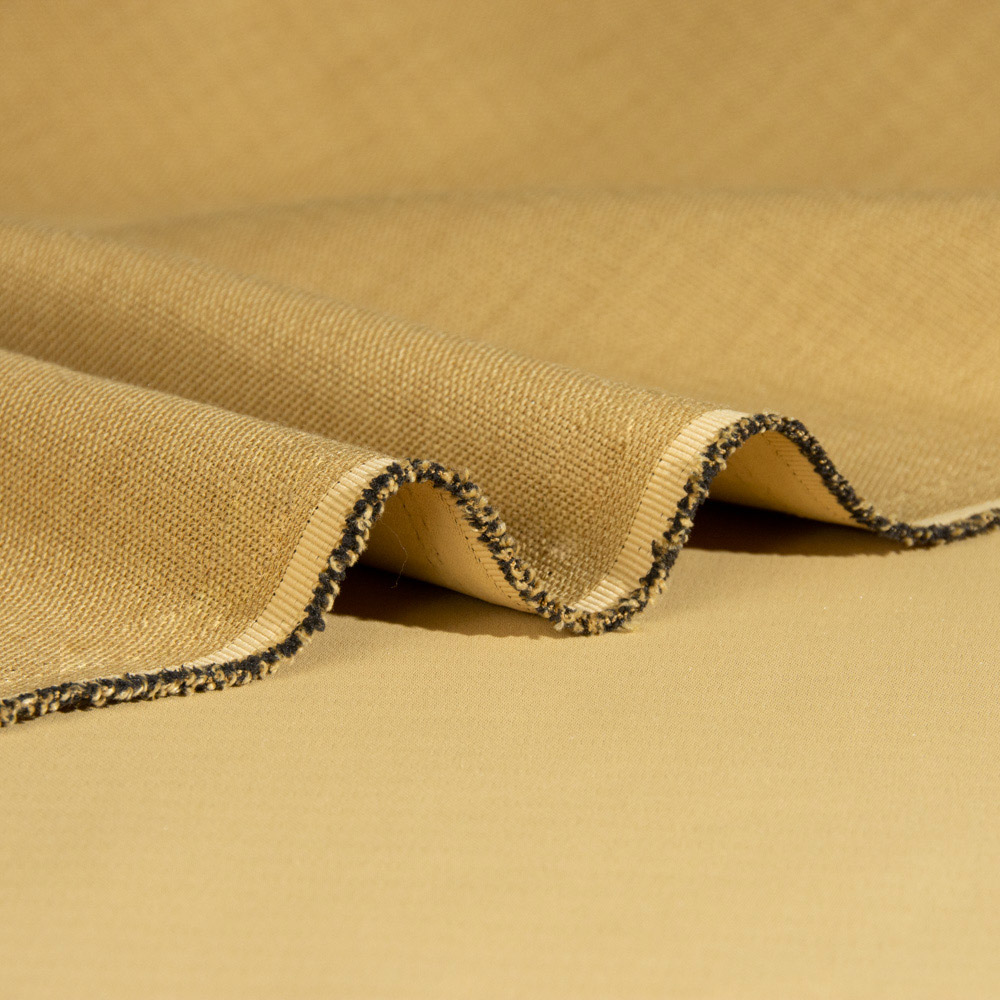 Fireproof Linen Blackout Fabric in DarkGoldenRod, Polyester, 300cm Width, for Office Space