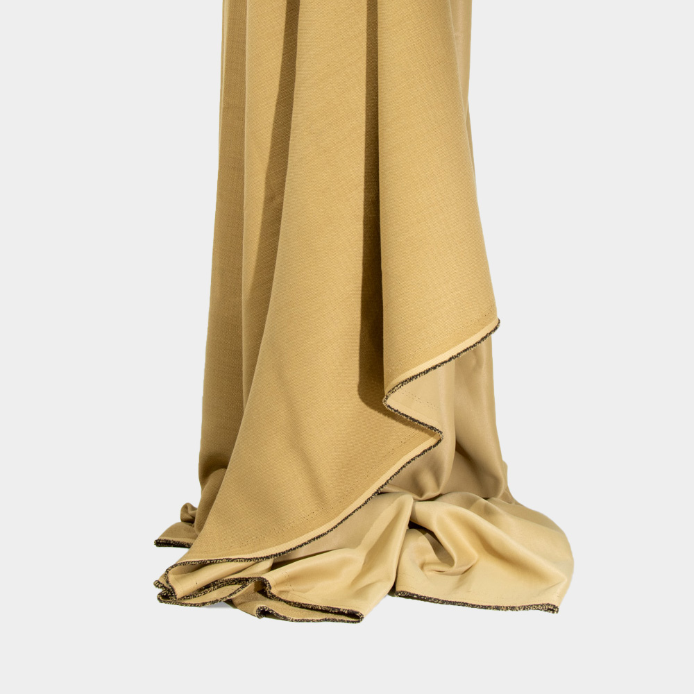 Fireproof Linen Blackout Fabric in DarkGoldenRod, Polyester, 300cm Width, for Office Space