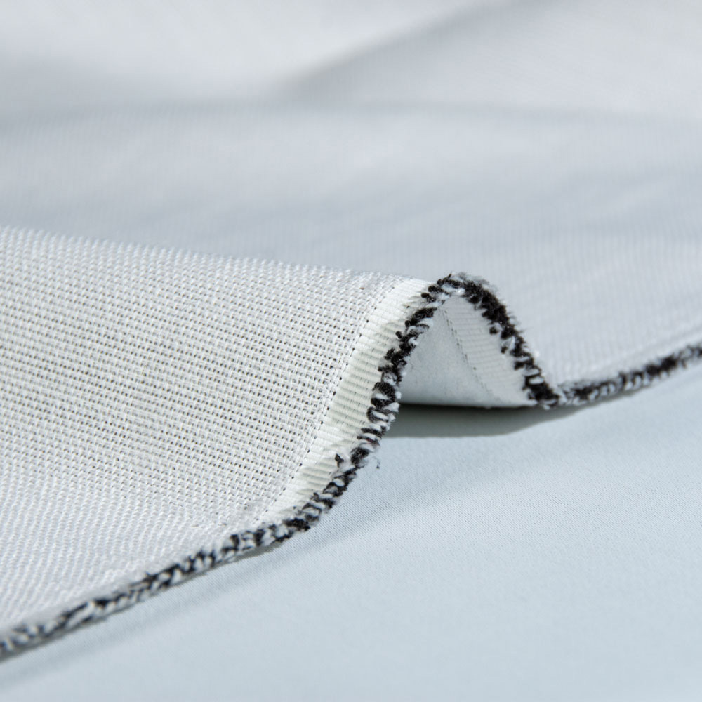 Fireproof Linen Blackout Fabric in White, Polyester, 300cm Width, for Office Space