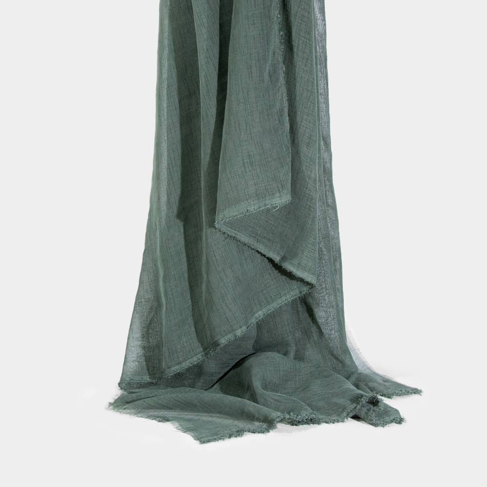 Flame Retardant Slubbed Voile Fabric in DarkSlateGray, Polyester, 300cm Width