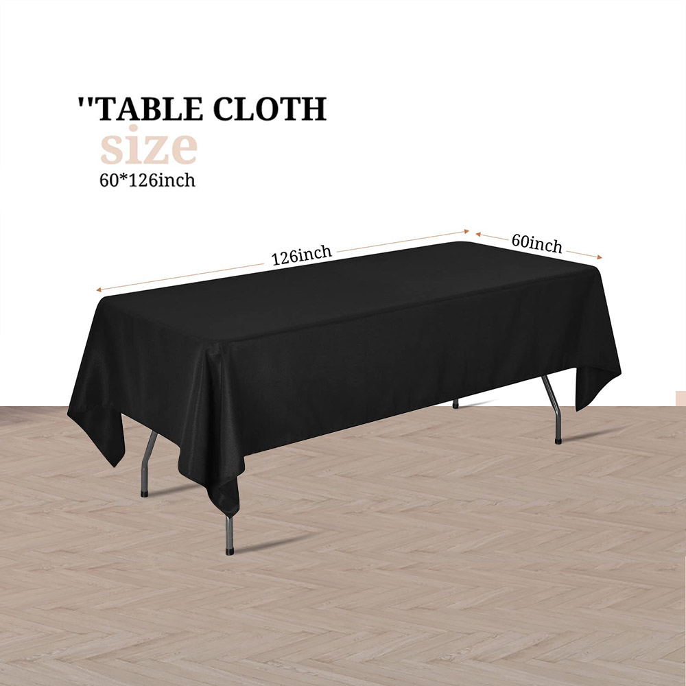 Flame Retardant Rectangular Polyester Premiere Fabric Table Cloth For Wedding Dining Party