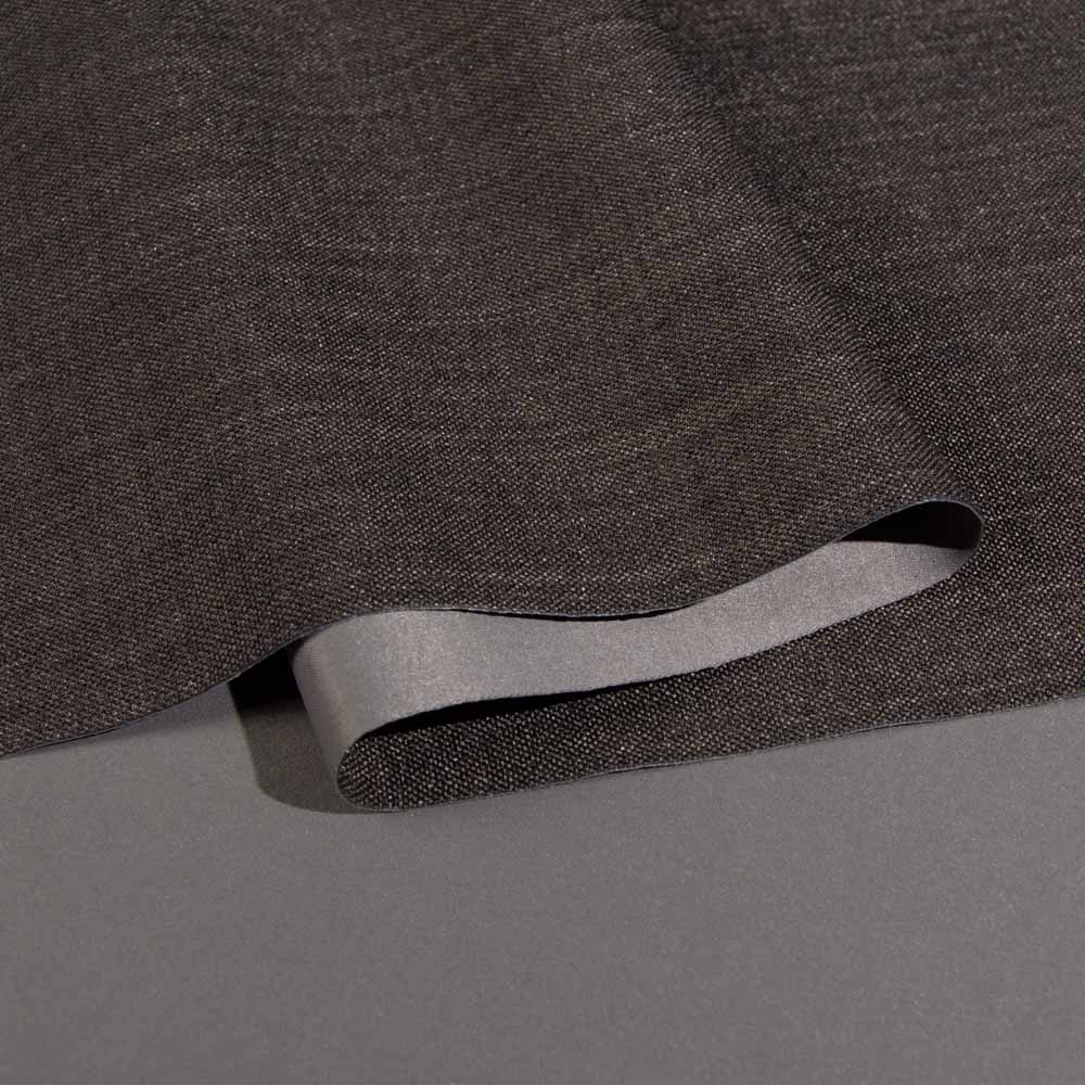 Flame Retardant Linen Blackout Fabric for Resorts in DimGrey, Polyester, 300cm Width