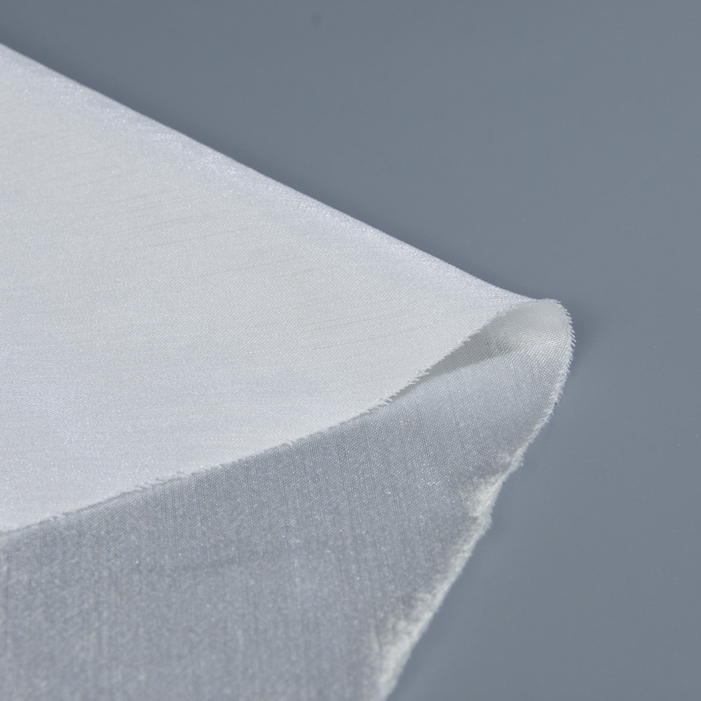 Fire Resistant Shinning Slubbed Upholstery Fabric in White, Polyester