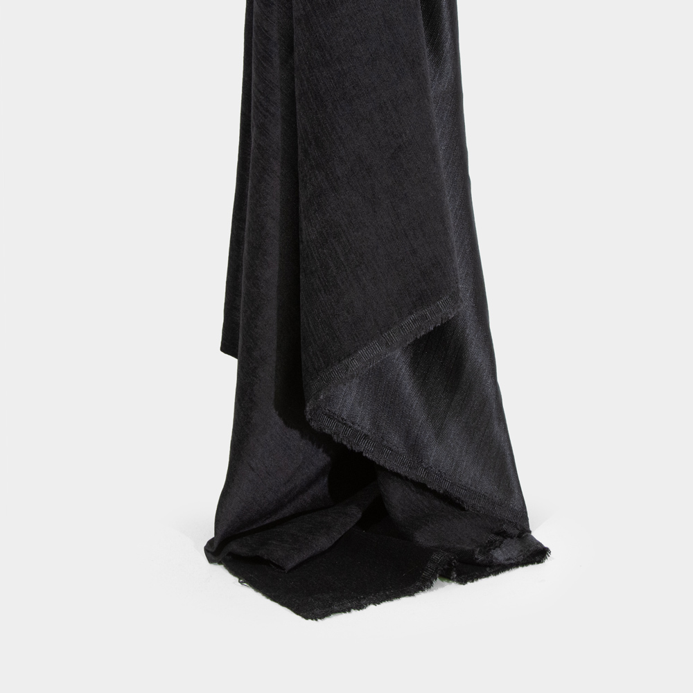 Fire Retardant Black Chenille Fabric for Upholstery, Polyester