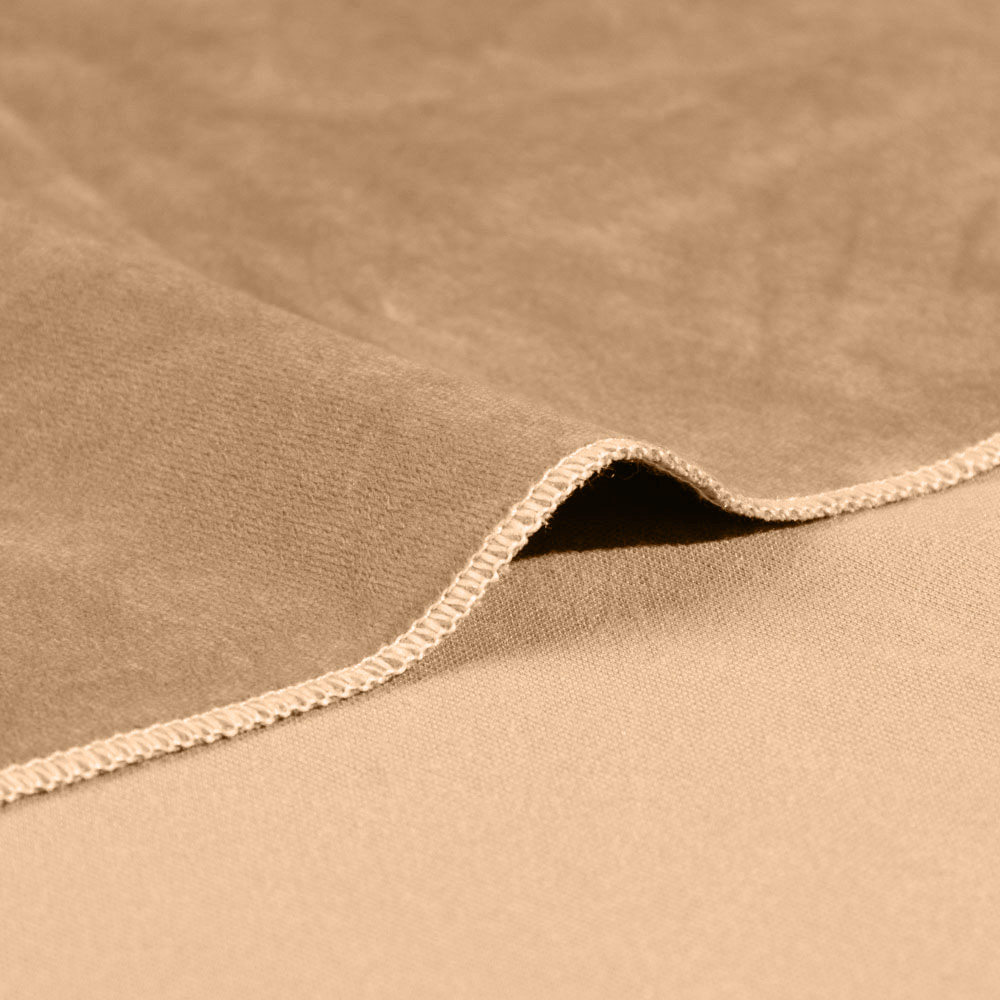 Flame Resistant Dutch Velvet Fabric for Wedding Decor, Tan