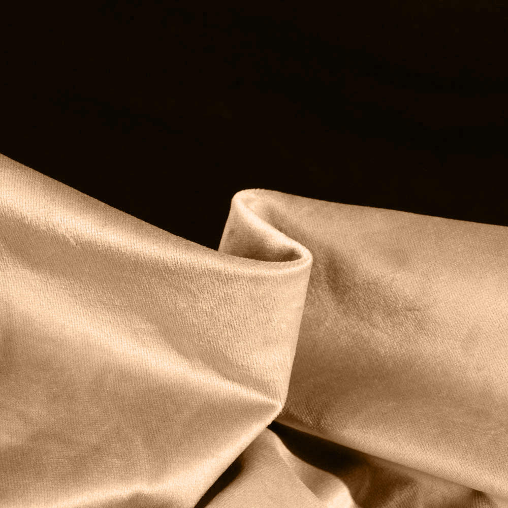 Flame Resistant Dutch Velvet Fabric for Wedding Decor, Tan