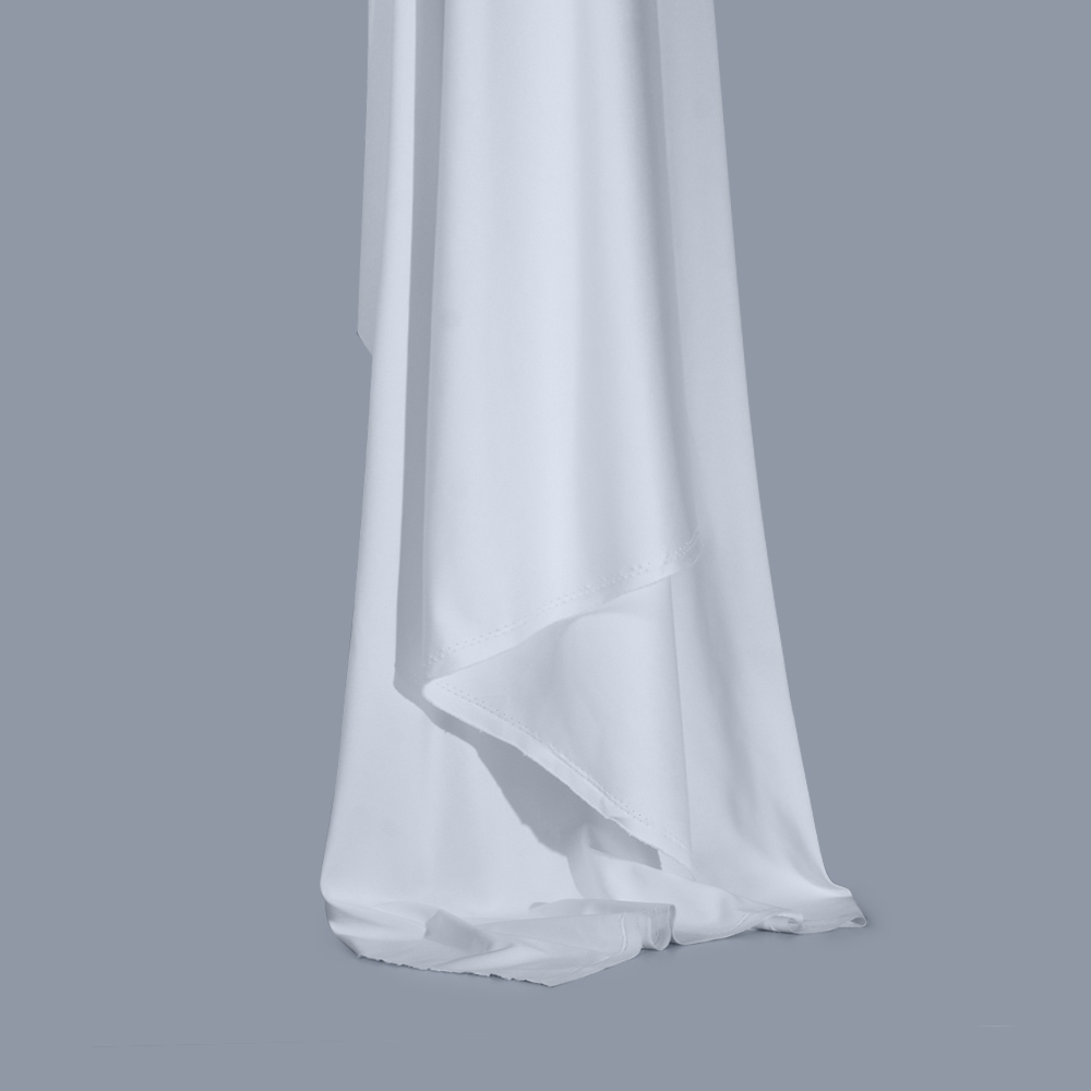 Flame Retardant Polyester Warp Knitted Fabric, White, 300cm Width, for Curtains