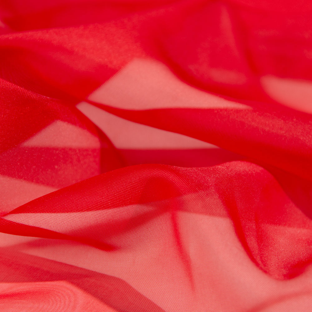 Fireproof Voile Fabric - Red Color, 300cm Width, for Apparel