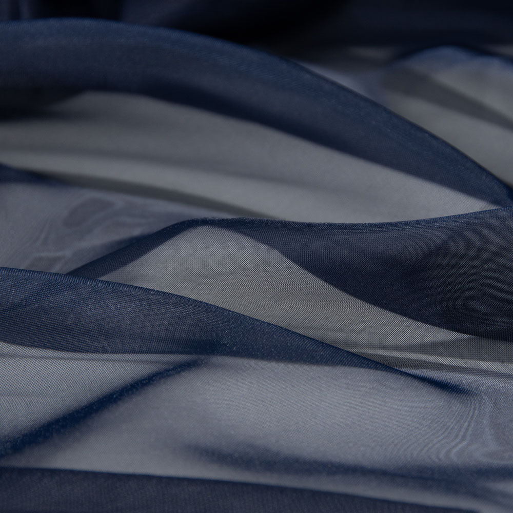 Fire Retardant Voile Fabric - MidnightBlue Color, 300cm Width, for Curtains