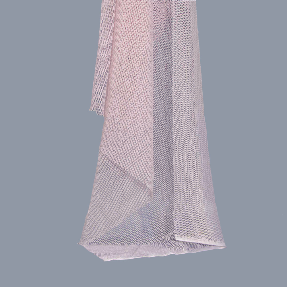 Permanent Flame Retardant Mesh Fabric in LightPink for Home Textiles - 100% Polyester