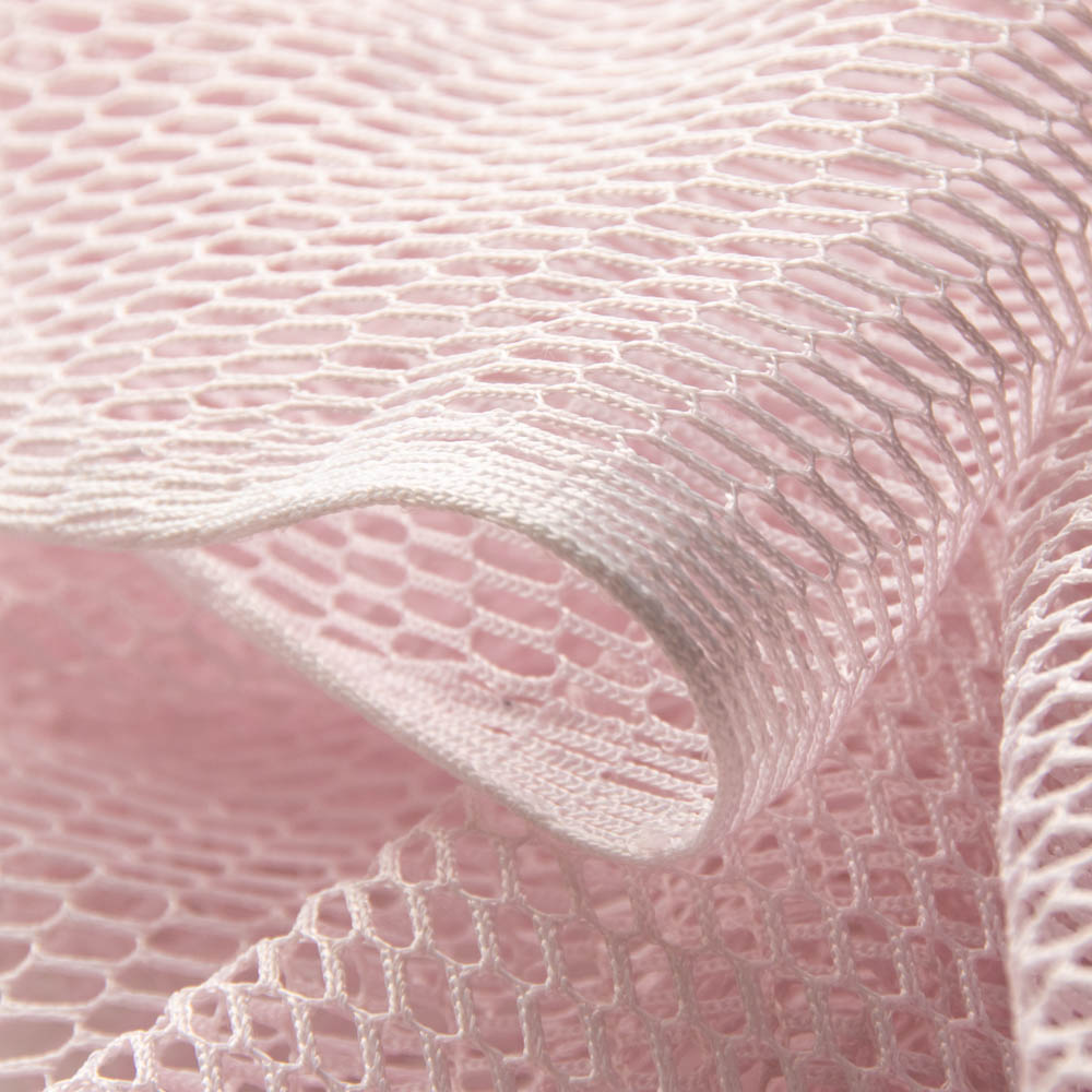 Permanent Flame Retardant Mesh Fabric in LightPink for Home Textiles - 100% Polyester