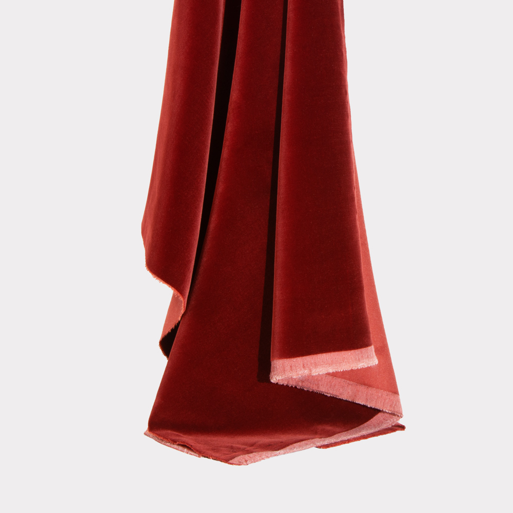 Permanent Flame Resistant Woven Velvet - DarkRed Color, 150cm Width, 100% polyester