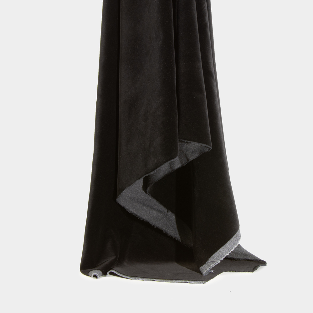 Permanent Fire Resistant Woven Velvet - Black Color, 150cm Width, 100% polyester