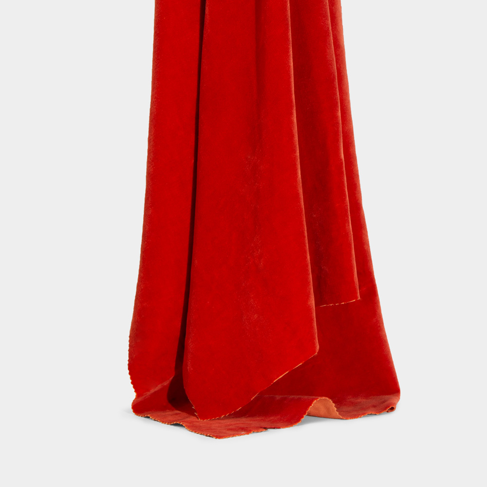 Inherent Flame Retardant Woven Velvet - Red Color, 150cm Width, 100% polyester