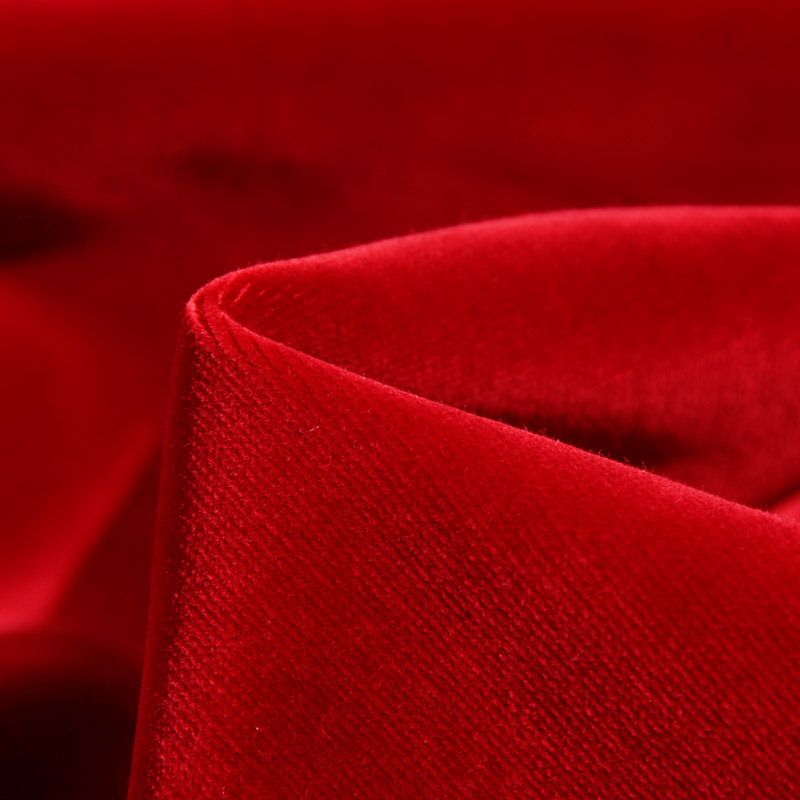 Inherent Flame Retardant Woven Velvet - Red Color, 150cm Width, 100% polyester
