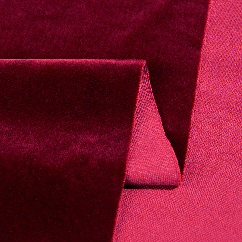 Inherent Fireproof Woven Velvet - Maroon Color, 150cm Width, 100% polyester