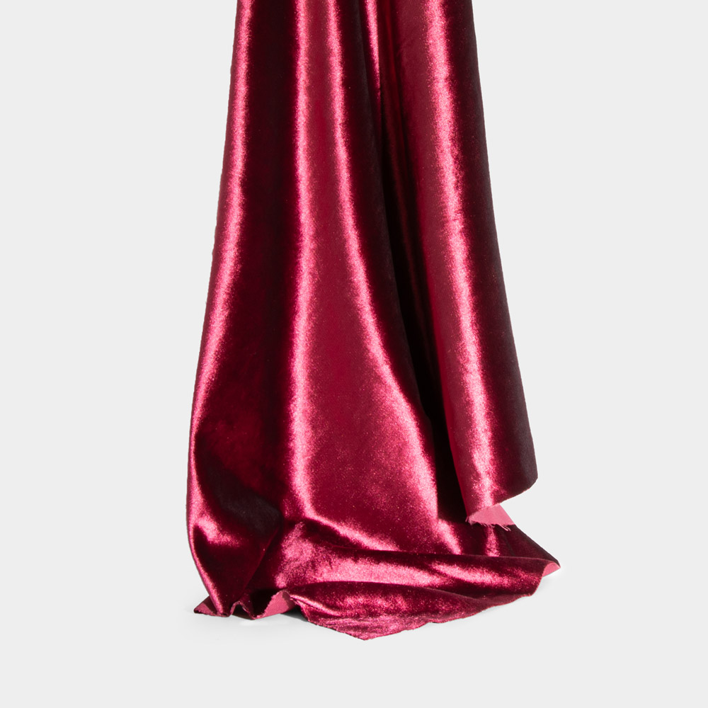 Permanent Flame Resistant Shinning Woven Velvet - DarkRed Color, 150cm Width, 100% Polyester