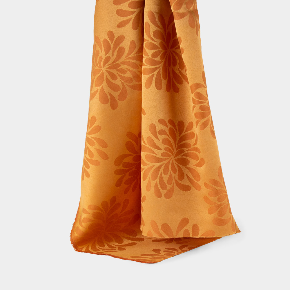 Permanent Fire Retardant Jacquard Fabric in Orange for Curtains, 300cm Width, 100% Polyester