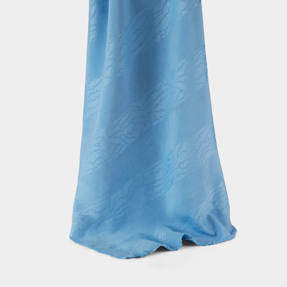 Inherent Fireproof Jacquard Fabric in LightSkyBlue for Curtains, 150cm Width, 100% Polyester