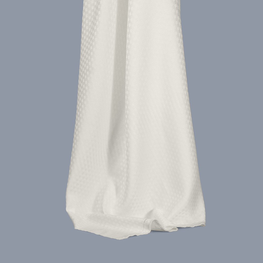 Inherent Flame Retardant Jacquard Fabric in White for Garment, 190cm Width, 100% Polyester