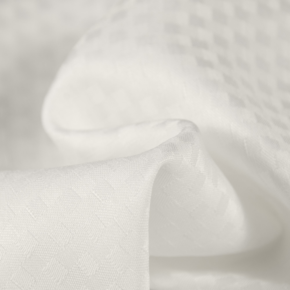 Inherent Flame Retardant Jacquard Fabric in White for Garment, 190cm Width, 100% Polyester