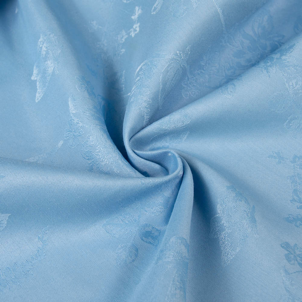 Permanent Flame Retardant Jacquard Fabric in LightSkyBlue for Curtains, 180cm Width, 100% Polyester