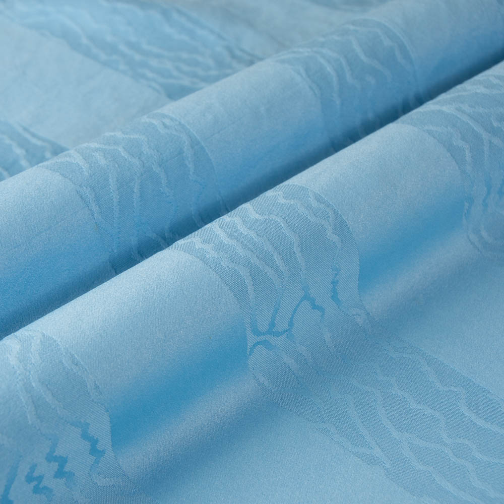 Inherent Fireproof Jacquard Fabric in LightSkyBlue for Curtains, 150cm Width, 100% Polyester