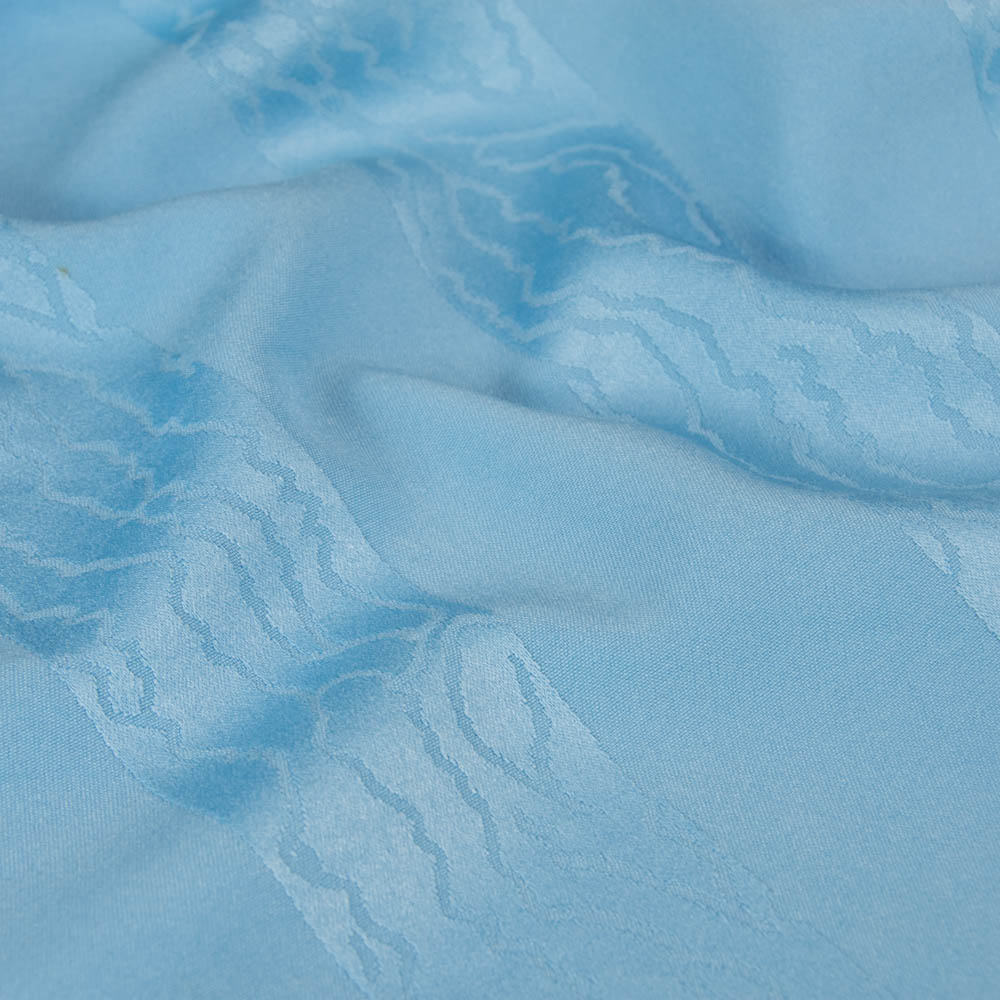 Inherent Fireproof Jacquard Fabric in LightSkyBlue for Curtains, 150cm Width, 100% Polyester