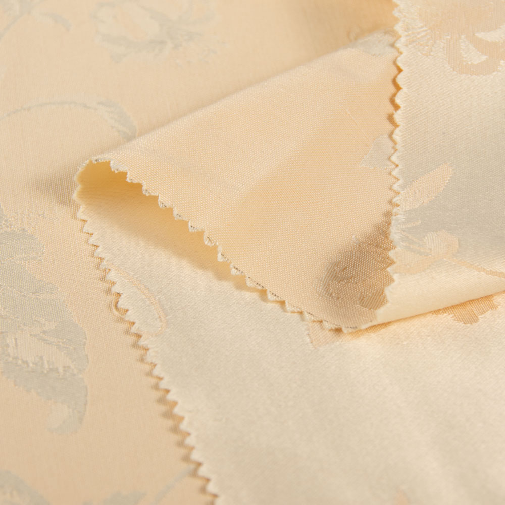 Permanent Flame Retardant  Jacquard Fabric in NavajoWhite for Curtains, 150cm Width, 100% Polyester