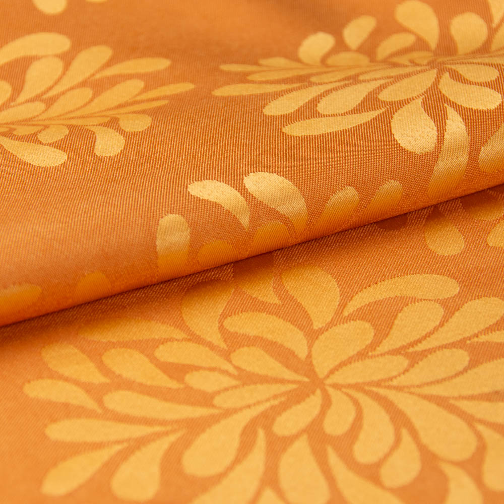 Permanent Fire Retardant Jacquard Fabric in Orange for Curtains, 300cm Width, 100% Polyester
