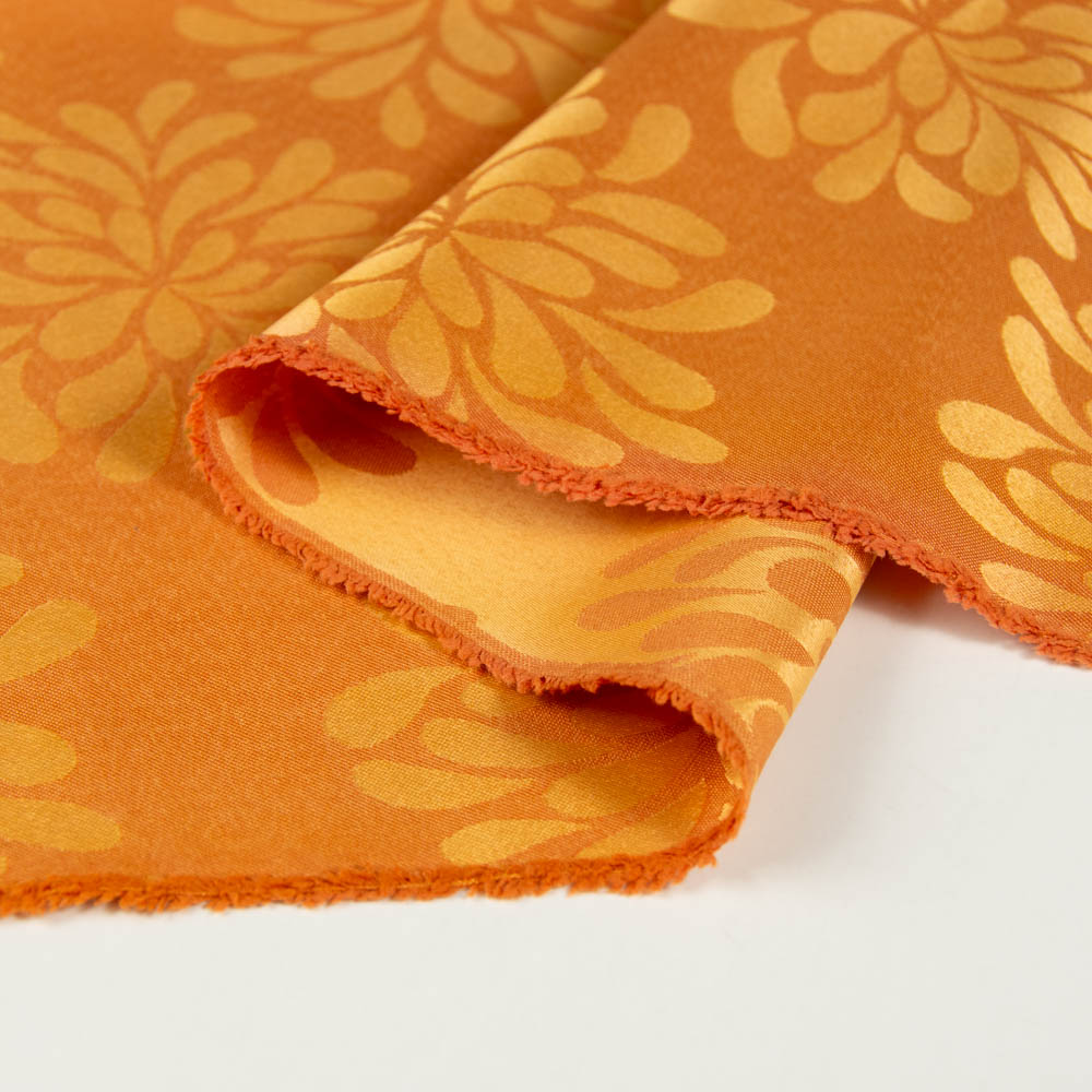 Permanent Fire Retardant Jacquard Fabric in Orange for Curtains, 300cm Width, 100% Polyester